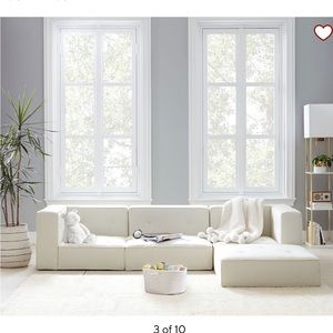 Pottery barn kids 2 piece suede sectional